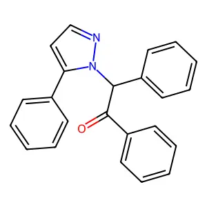 2-Phenyl-2-(5-phenyl-1-pyrazolyl)acetophenone structure