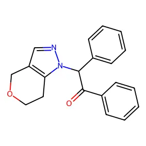 2-(6,7-Dihydropyrano[4,3-c]pyrazol-1(4H)-yl)-1,2-diphenylethan-1-one structure
