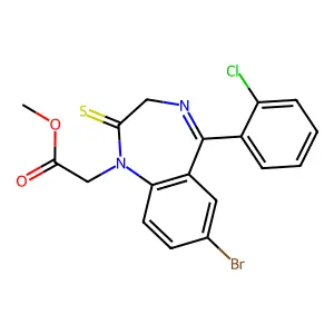 Methyl 7-bromo-5-(2-chlorophenyl)-2,3-dihydro-2-thioxo-1H-1,4-benzodiazepine-1-acetate structure