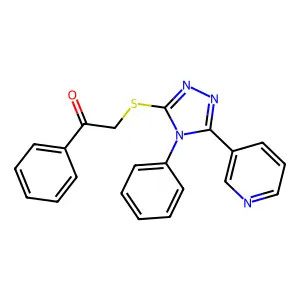 1-phenyl-2-((4-phenyl-5-(pyridin-3-yl)-4H-1,2,4-triazol-3-yl)thio)ethanone structure
