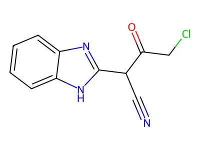 2-(1H-benzimidazol-2-yl)-4-chloro-3-oxobutanenitrile structure