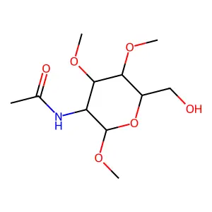 N-[6-(hydroxymethyl)-2,4,5-trimethoxyoxan-3-yl]acetamide structure