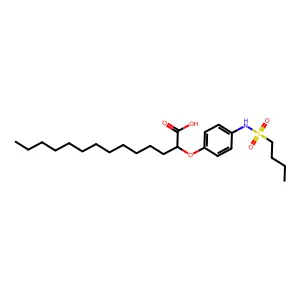 Tetradecanoic acid, 2-[4-[(butylsulfonyl)amino]phenoxy]- structure