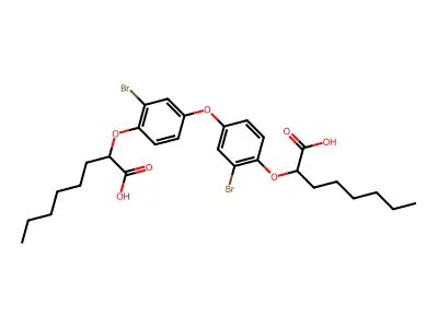 Octanoic acid, 2,2'-(oxybis((2-bromo-4,1-phenylene)oxy))bis- structure