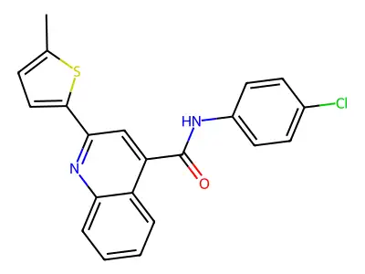 N-(4-chlorophenyl)-2-(5-methylthiophen-2-yl)quinoline-4-carboxamide structure