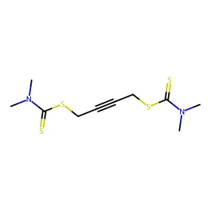 But-2-yne-1,4-diyl bis(dimethylcarbamodithioate) structure