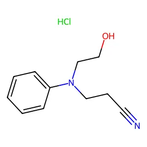 Propanenitrile, 3-((2-hydroxyethyl)phenylamino)-, hydrochloride (1:1) structure