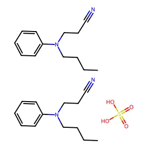 Propanenitrile, 3-(butylphenylamino)-, sulfate (2:1) structure