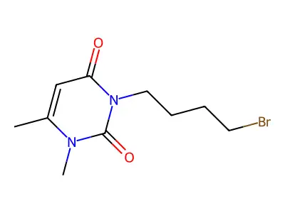 3-(4-bromobutyl)-1,6-dimethylpyrimidine-2,4(1H,3H)-dione structure