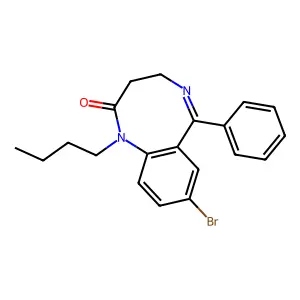1,5-Benzodiazocin-2(1H)-one, 8-bromo-1-butyl-3,4-dihydro-6-phenyl- structure
