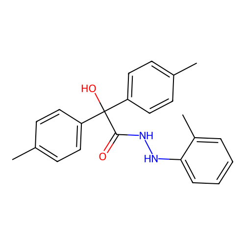 2-hydroxy-N'-(2-methylphenyl)-2,2-bis(4-methylphenyl)acetohydrazide structure