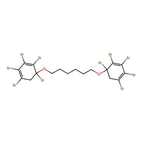 1,1'-(Hexamethylenebis(oxy))bis(pentabromobenzene) structure