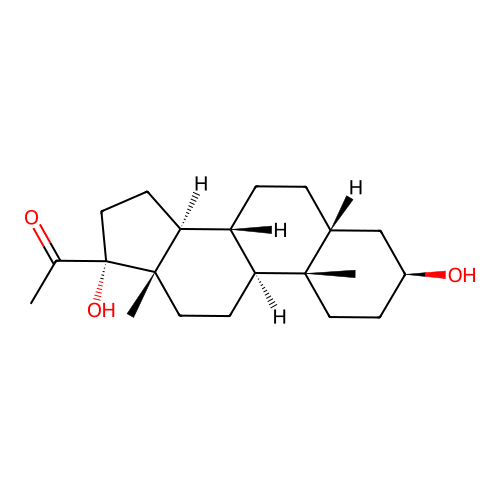 Pregnan-20-one, 3,17-dihydroxy-, (3beta,5beta)- structure