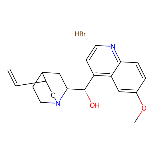 6'-Methoxycinchonan-9-ol--hydrogen bromide (1/1) structure