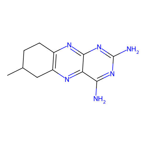 Benzo[g]pteridine, 2,4-diamino-6,7,8,9-tetrahydro-7-methyl- structure