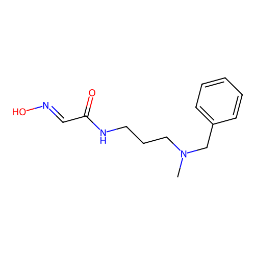 (2E)-N-{3-[benzyl(methyl)amino]propyl}-2-(hydroxyimino)ethanamide structure