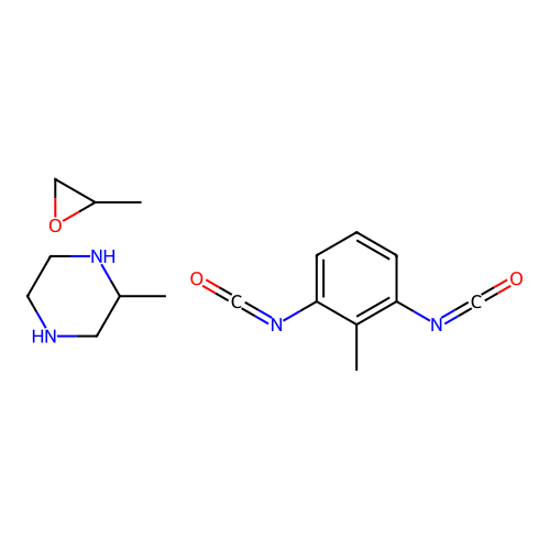 1,3-Diisocyanato-2-methylbenzene;2-methyloxirane;2-methylpiperazine structure