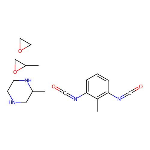 1,3-Diisocyanato-2-methylbenzene;2-methyloxirane;2-methylpiperazine;oxirane structure
