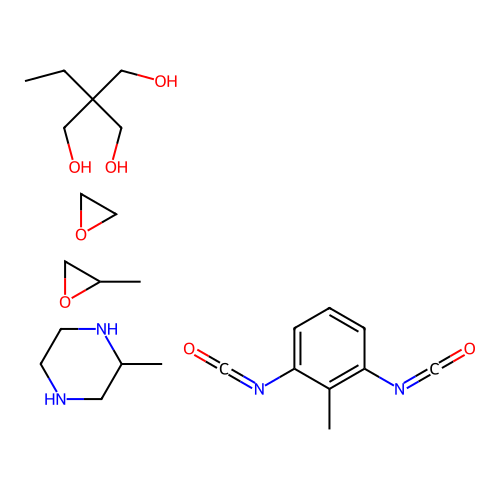 (C9-H6-N2-O2.C6-H14-O3.C5-H12-N2.C3-H6-O.C2-H4-O)x- structure