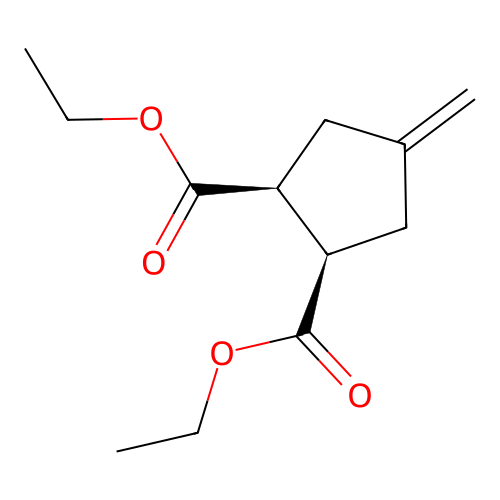 diethyl (1R,2S)-4-methylidenecyclopentane-1,2-dicarboxylate structure