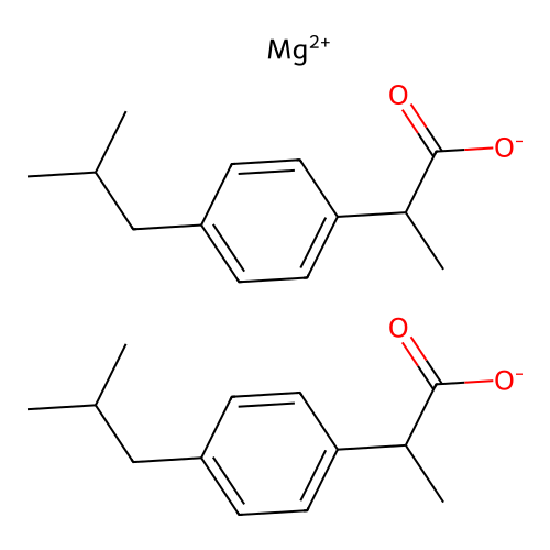 Benzeneacetic acid, I+/--methyl-4-(2-methylpropyl)-, magnesium salt (2:1) structure