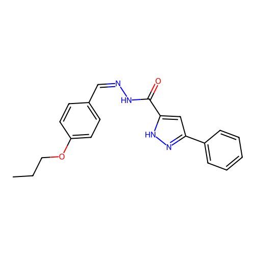 3-phenyl-N'-[(E)-(4-propoxyphenyl)methylidene]-1H-pyrazole-5-carbohydrazide structure