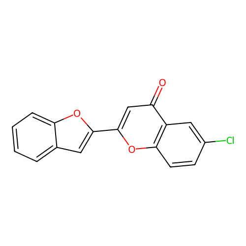 2-(benzofuran-2-yl)-6-chloro-4H-chromen-4-one structure
