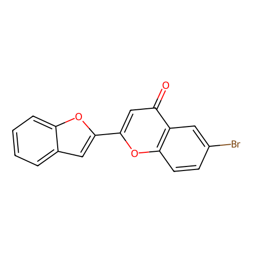 2-(benzofuran-2-yl)-6-bromo-4H-chromen-4-one structure