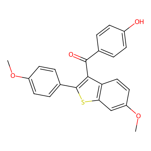 2-(4-Methoxyphenyl)-3-(4-Hydroxybenzoyl)-6-Methoxybenzo[b]thiophene structure