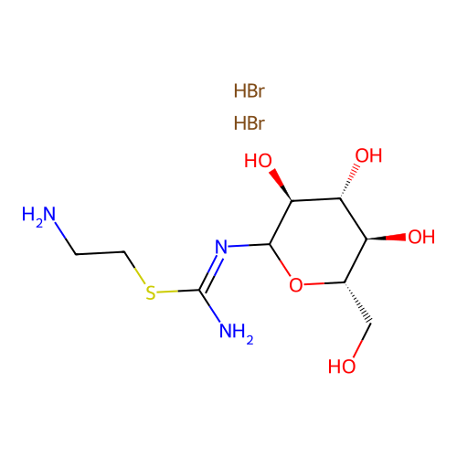 Pseudourea, 2-(2-aminoethyl)-1-(L-glucosyl)-2-thio-, dihydrobromide structure