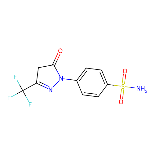 4-[5-oxo-3-(trifluoromethyl)-4H-pyrazol-1-yl]benzenesulfonamide structure