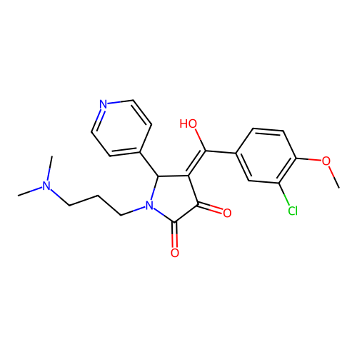 4-(3-chloro-4-methoxybenzoyl)-1-[3-(dimethylamino)propyl]-3-hydroxy-5-(pyridin-4-yl)-2,5-dihydro-1H-pyrrol-2-one structure