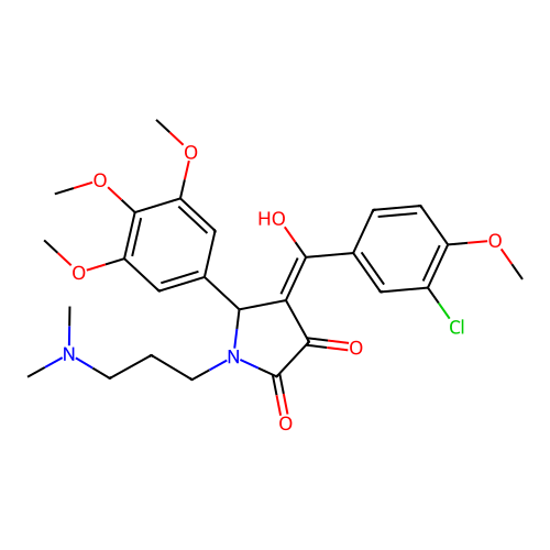 4-(3-chloro-4-methoxybenzoyl)-1-(3-(dimethylamino)propyl)-3-hydroxy-5-(3,4,5-trimethoxyphenyl)-1H-pyrrol-2(5H)-one structure