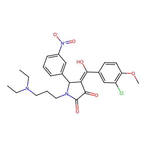 (4E)-4-[(3-chloro-4-methoxyphenyl)-hydroxymethylidene]-1-[3-(diethylamino)propyl]-5-(3-nitrophenyl)pyrrolidine-2,3-dione structure