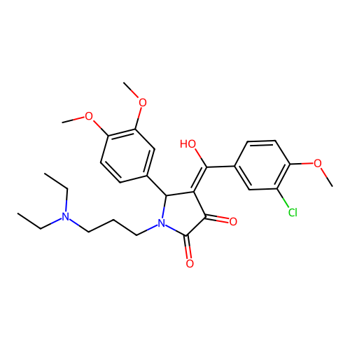 (4E)-4-[(3-chloro-4-methoxyphenyl)-hydroxymethylidene]-1-[3-(diethylamino)propyl]-5-(3,4-dimethoxyphenyl)pyrrolidine-2,3-dione structure