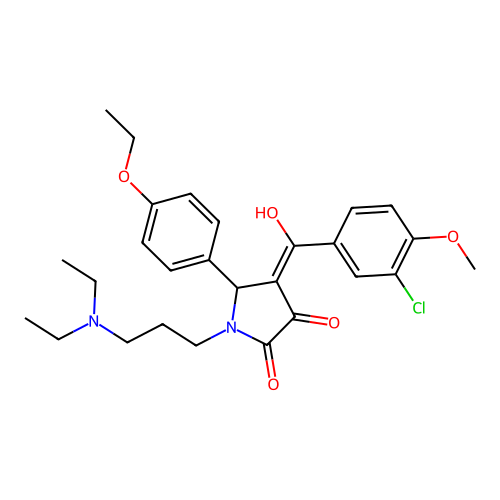 (4E)-4-[(3-chloro-4-methoxyphenyl)-hydroxymethylidene]-1-[3-(diethylamino)propyl]-5-(4-ethoxyphenyl)pyrrolidine-2,3-dione structure