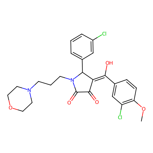 4-(3-chloro-4-methoxybenzoyl)-5-(3-chlorophenyl)-3-hydroxy-1-(3-morpholinopropyl)-1H-pyrrol-2(5H)-one structure