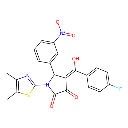 (4E)-1-(4,5-dimethyl-1,3-thiazol-2-yl)-4-[(4-fluorophenyl)(hydroxy)methylidene]-5-(3-nitrophenyl)pyrrolidine-2,3-dione structure