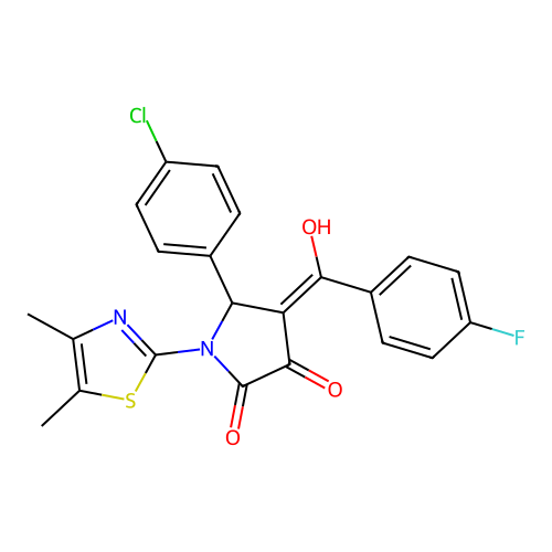(4E)-5-(4-chlorophenyl)-1-(4,5-dimethyl-1,3-thiazol-2-yl)-4-[(4-fluorophenyl)(hydroxy)methylidene]pyrrolidine-2,3-dione structure