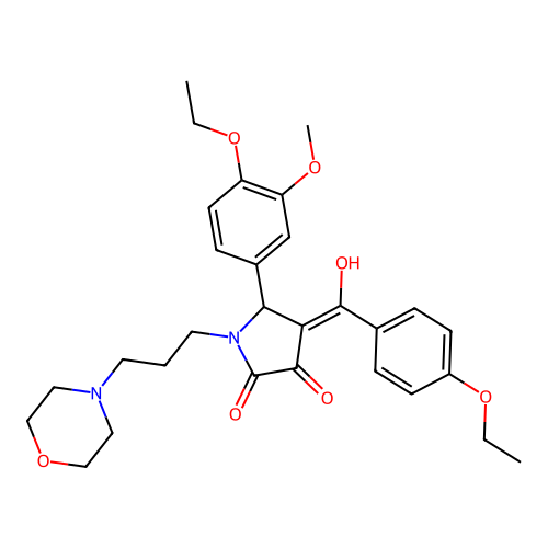 (4E)-5-(4-ethoxy-3-methoxyphenyl)-4-[(4-ethoxyphenyl)-hydroxymethylidene]-1-(3-morpholin-4-ylpropyl)pyrrolidine-2,3-dione structure
