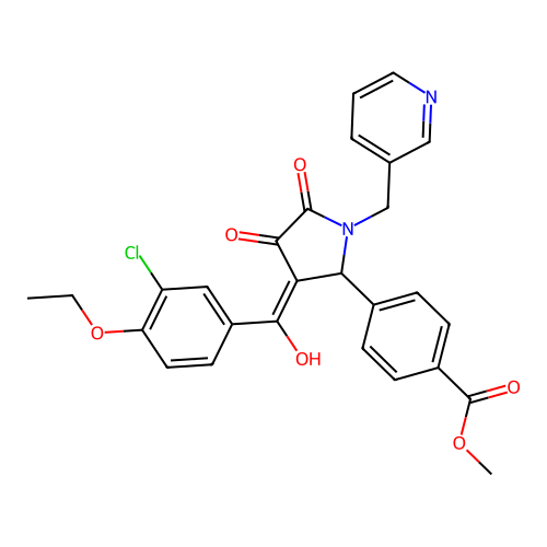 methyl 4-(3-(3-chloro-4-ethoxybenzoyl)-4-hydroxy-5-oxo-1-(pyridin-3-ylmethyl)-2,5-dihydro-1H-pyrrol-2-yl)benzoate structure