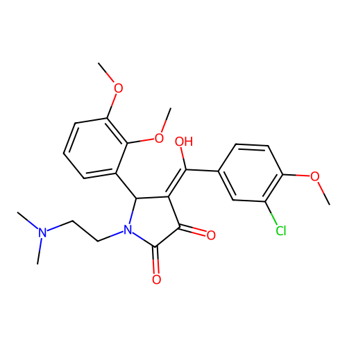 (4E)-4-[(3-chloro-4-methoxyphenyl)-hydroxymethylidene]-5-(2,3-dimethoxyphenyl)-1-(2-dimethylaminoethyl)pyrrolidine-2,3-dione structure