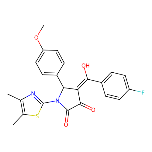 (4E)-1-(4,5-dimethyl-1,3-thiazol-2-yl)-4-[(4-fluorophenyl)(hydroxy)methylidene]-5-(4-methoxyphenyl)pyrrolidine-2,3-dione structure