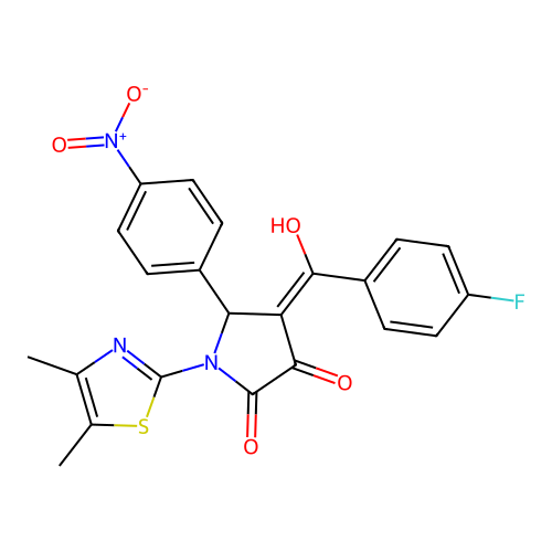 (4E)-1-(4,5-dimethyl-1,3-thiazol-2-yl)-4-[(4-fluorophenyl)(hydroxy)methylidene]-5-(4-nitrophenyl)pyrrolidine-2,3-dione structure