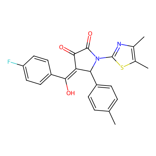(4E)-1-(4,5-dimethyl-1,3-thiazol-2-yl)-4-[(4-fluorophenyl)(hydroxy)methylidene]-5-(4-methylphenyl)pyrrolidine-2,3-dione structure
