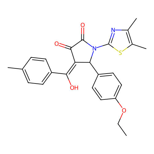 (4E)-1-(4,5-dimethyl-1,3-thiazol-2-yl)-5-(4-ethoxyphenyl)-4-[hydroxy(4-methylphenyl)methylidene]pyrrolidine-2,3-dione structure