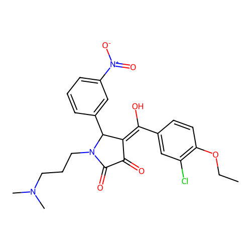 (4E)-4-[(3-chloro-4-ethoxyphenyl)-hydroxymethylidene]-1-[3-(dimethylamino)propyl]-5-(3-nitrophenyl)pyrrolidine-2,3-dione structure