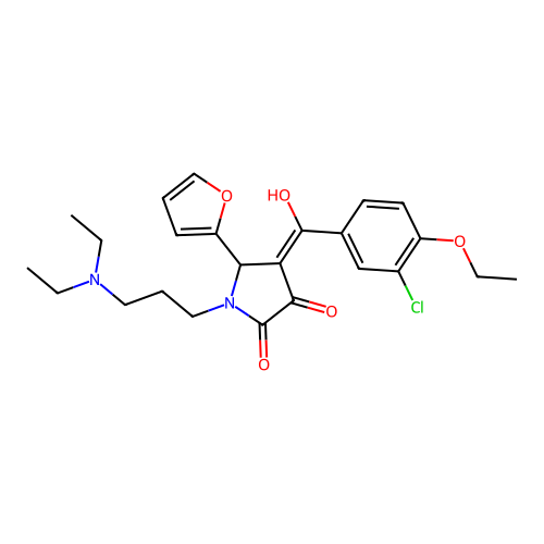 (4E)-4-[(3-chloro-4-ethoxyphenyl)-hydroxymethylidene]-1-[3-(diethylamino)propyl]-5-(furan-2-yl)pyrrolidine-2,3-dione structure