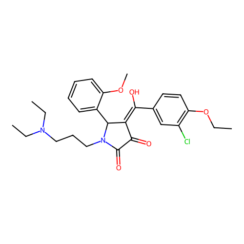 (4E)-4-[(3-chloro-4-ethoxyphenyl)-hydroxymethylidene]-1-[3-(diethylamino)propyl]-5-(2-methoxyphenyl)pyrrolidine-2,3-dione structure