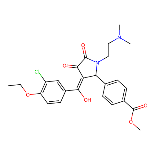 methyl 4-(3-(3-chloro-4-ethoxybenzoyl)-1-(2-(dimethylamino)ethyl)-4-hydroxy-5-oxo-2,5-dihydro-1H-pyrrol-2-yl)benzoate structure